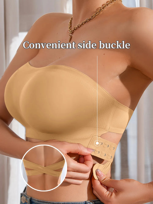 1Pc/3Pcs/Pack YMQJ Removable Padded Soft Ice Silk Traceless Women Brasseries Wire Free Seamless Bra For Women Strapless Bra