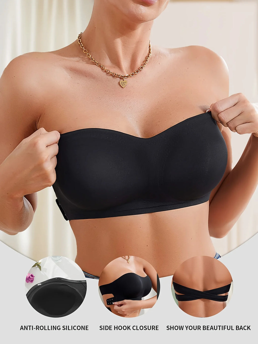1Pc/3Pcs/Pack YMQJ Removable Padded Soft Ice Silk Traceless Women Brasseries Wire Free Seamless Bra For Women Strapless Bra
